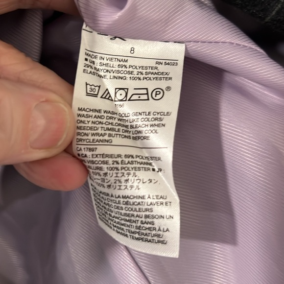 Banana Republic Factory Washable Windowpane Inverted Collar Blazer 8 - Picture 6 of 8